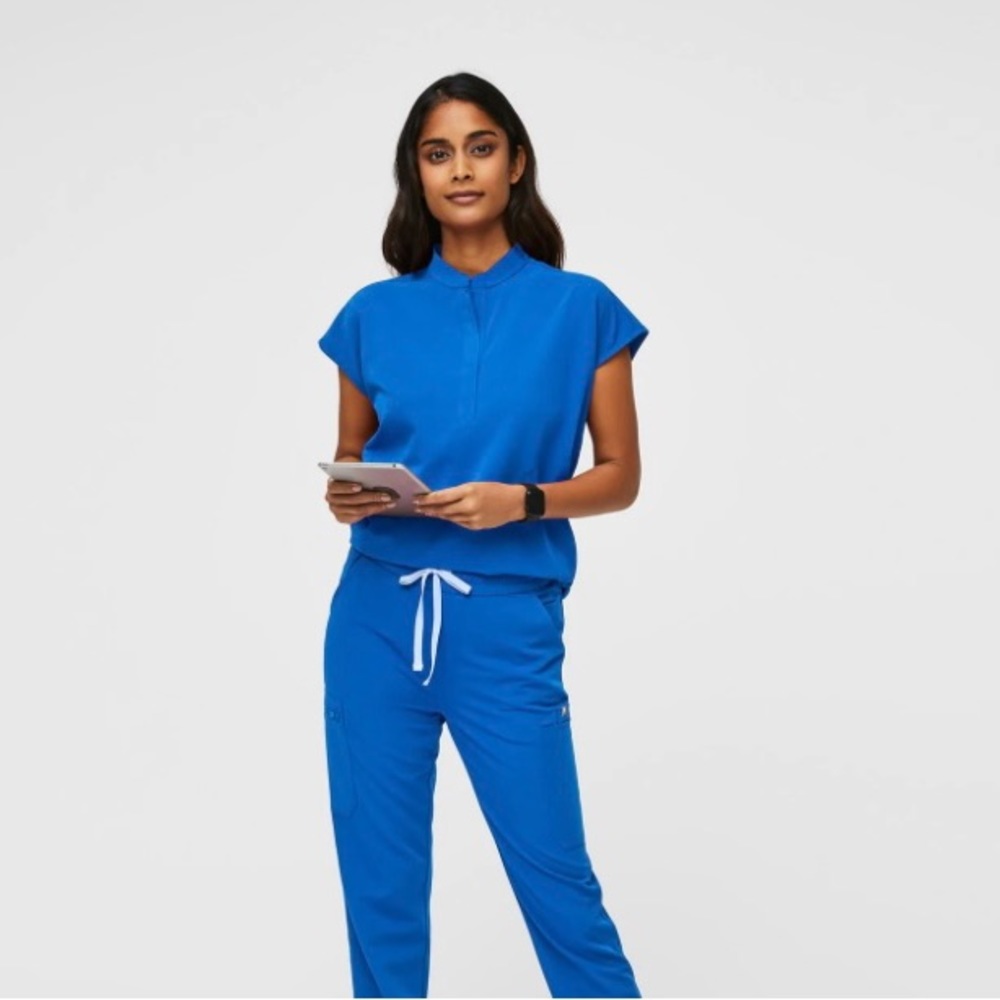 FIGS Royal Blue Rafaela Scrub Top
